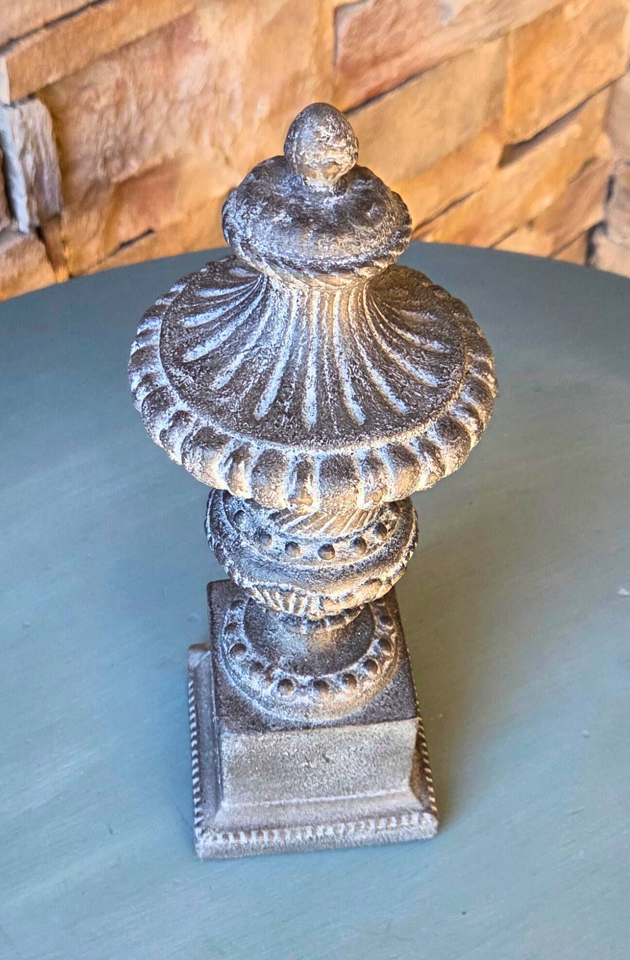 Vintage-Style Weathered Finial Sculpture - Small
