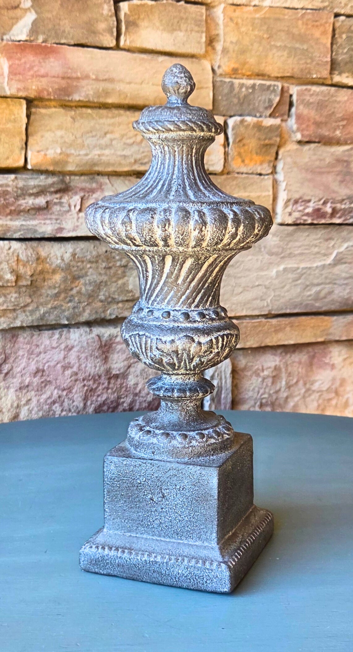 Vintage-Style Weathered Finial Sculpture - Small