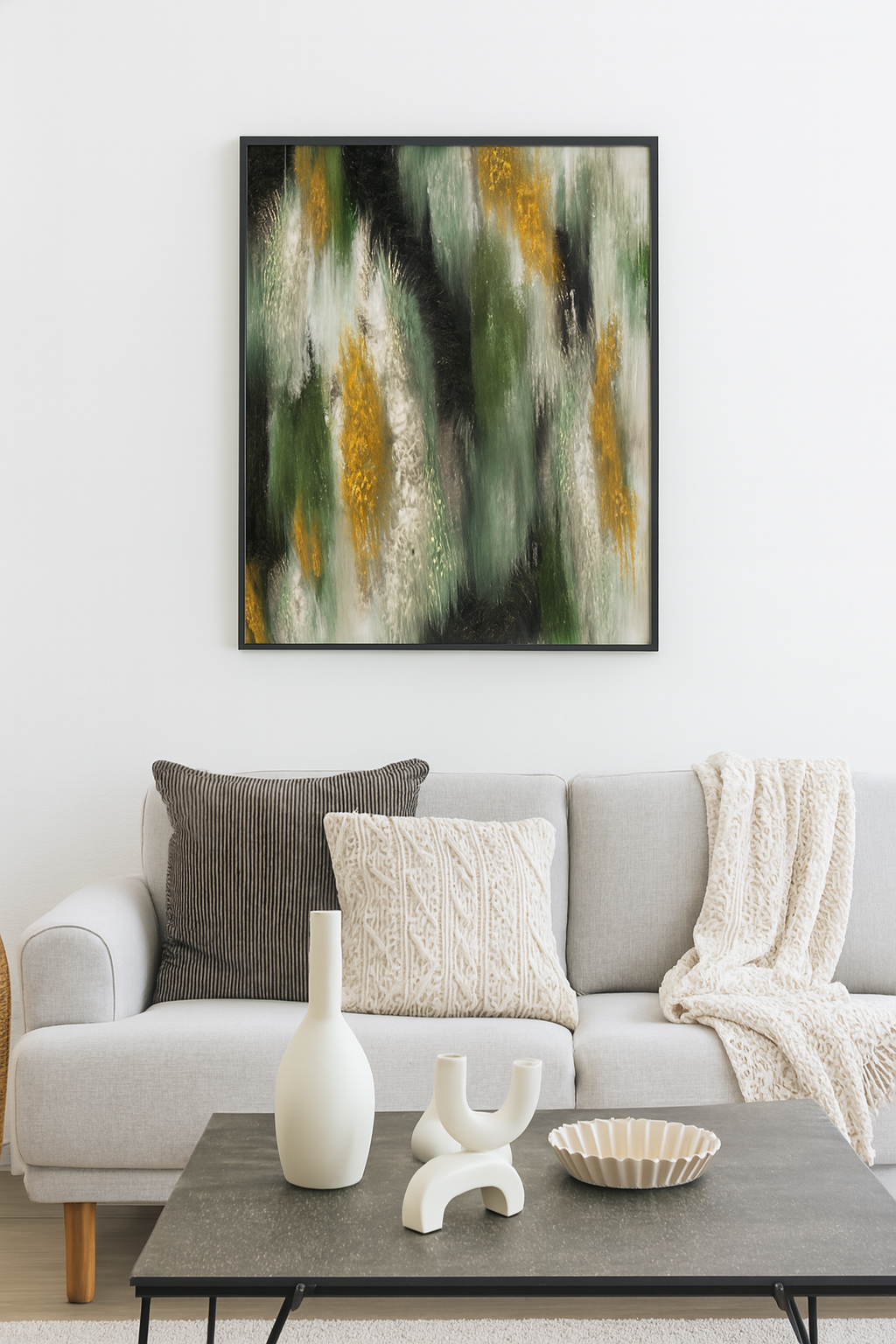 “Verdant Tension” – Abstract Digital Art Print (Instant Download)