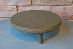 Decorative Cake Stand  Antique-Style Embossed Riser in Deep Green and Gold