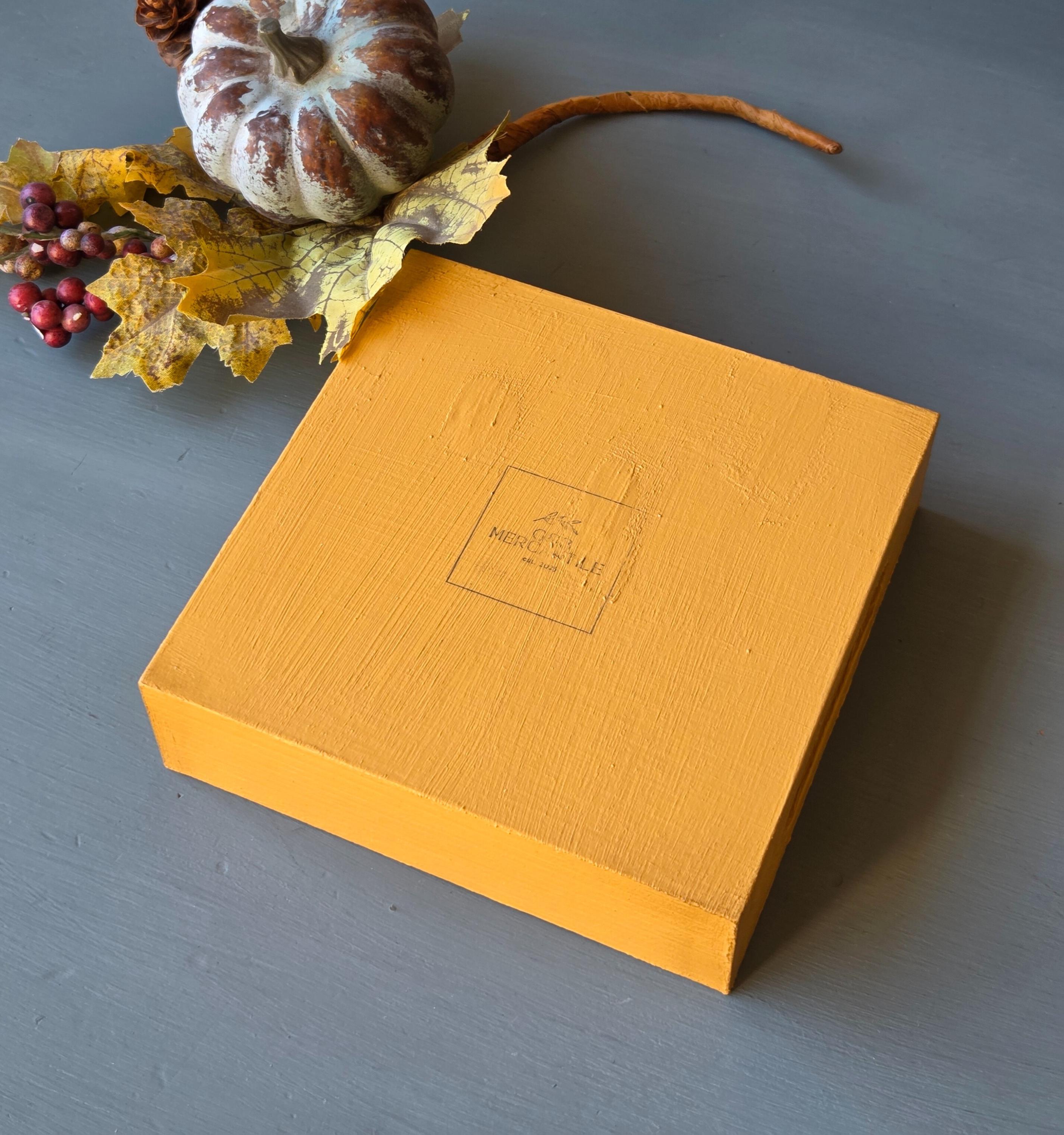 Vintage-Style Bee Box TELEPHONE No 216 Mustard Yellow Rustic Decor Autumn Farmhouse Accent