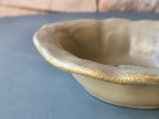 Vintage-Style Ceramic Trinket Dish Ox Marrow Pomade Label Scalloped Edge & Gold Detail