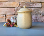 Rustic Ceramic Kitchen Canister Sage Green Textured Jar with Lid Fall Farmhouse Decor