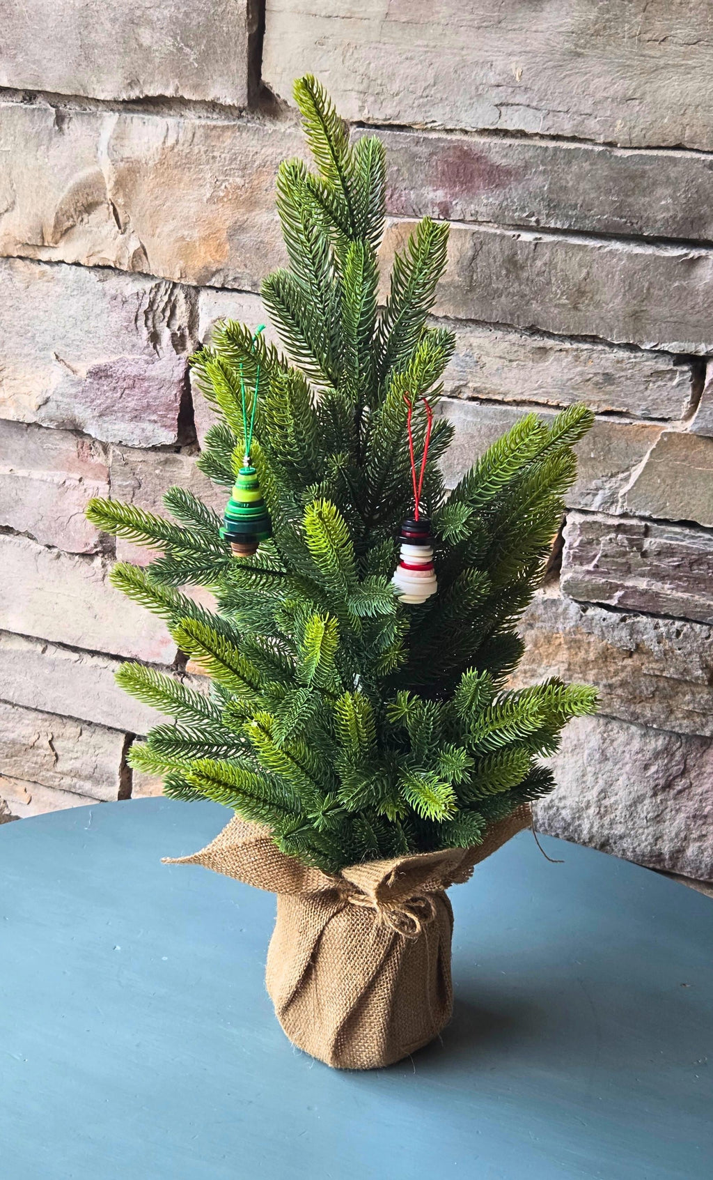 Stacked Button Snowman Ornament  Handmade Holiday Decor & Whimsical Gift