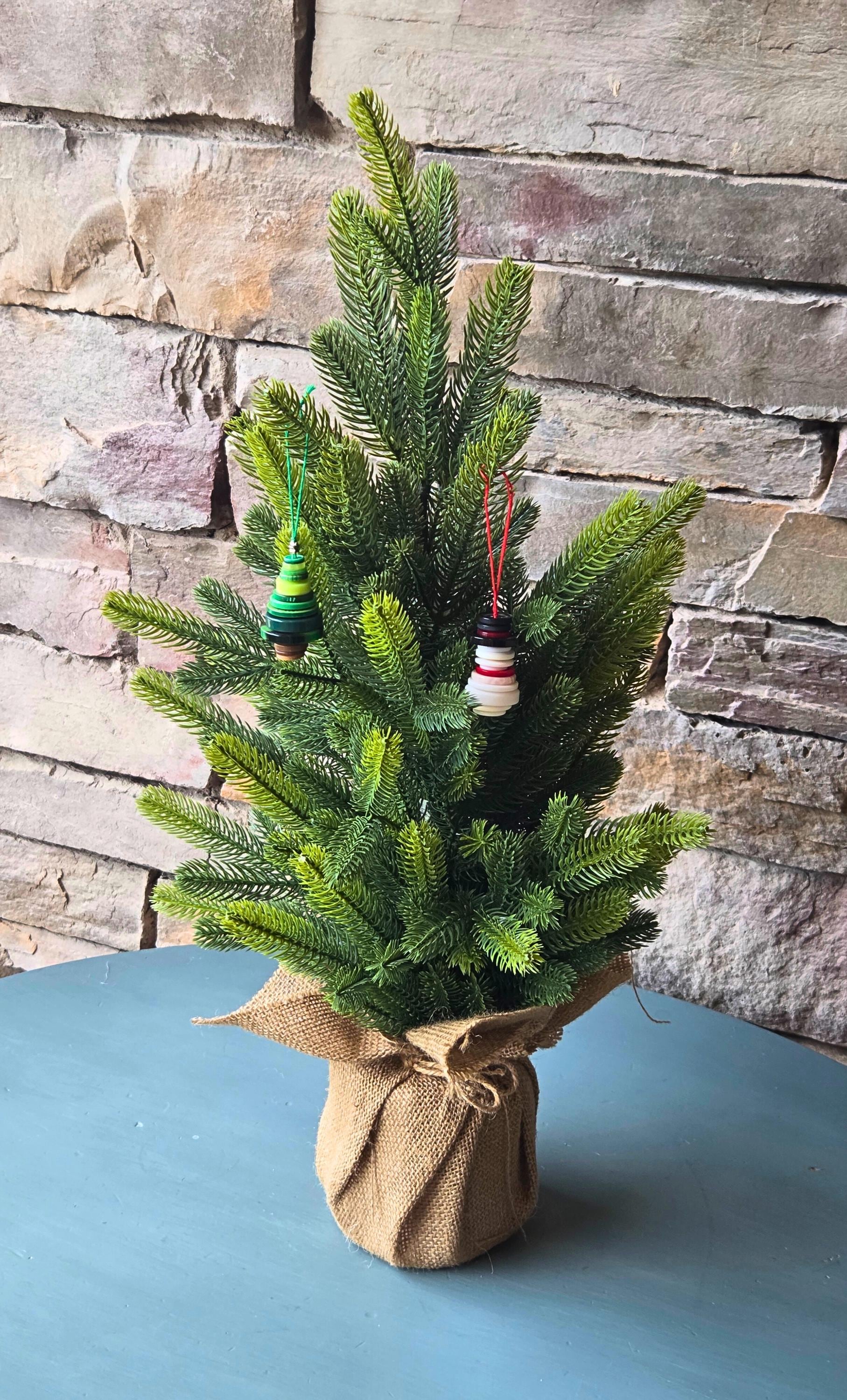 Stacked Button Snowman Ornament  Handmade Holiday Decor & Whimsical Gift