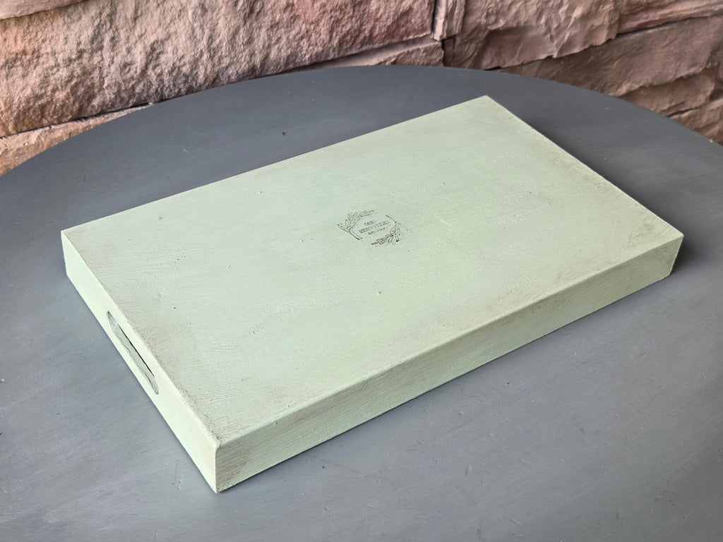 Decorative Wooden Tray with Antique-Style Fruit Label