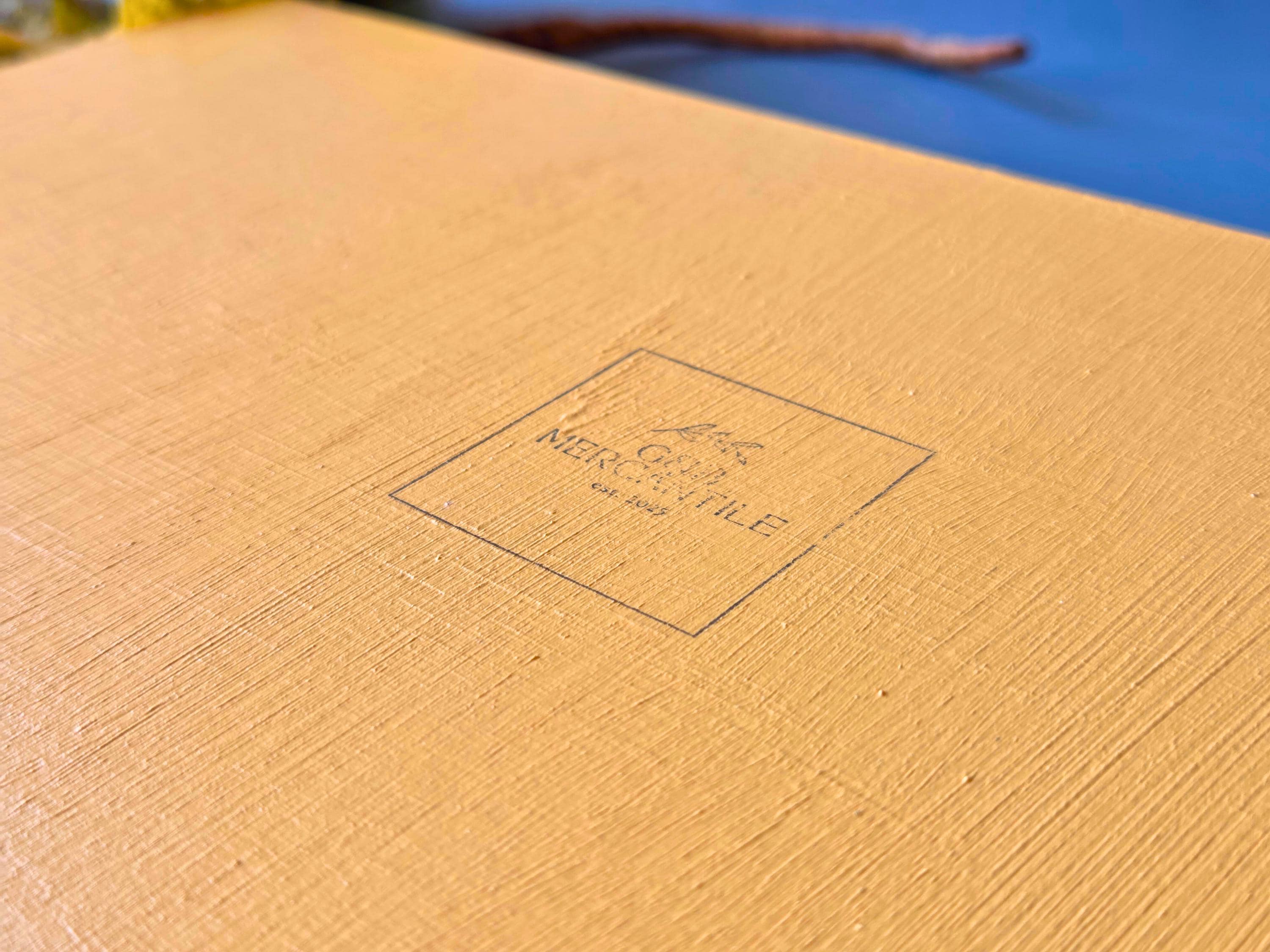 Vintage French Tray “Au Petit Poucet Little Tom Thumb Pastoral Scene Mustard Yellow Rustic Decor