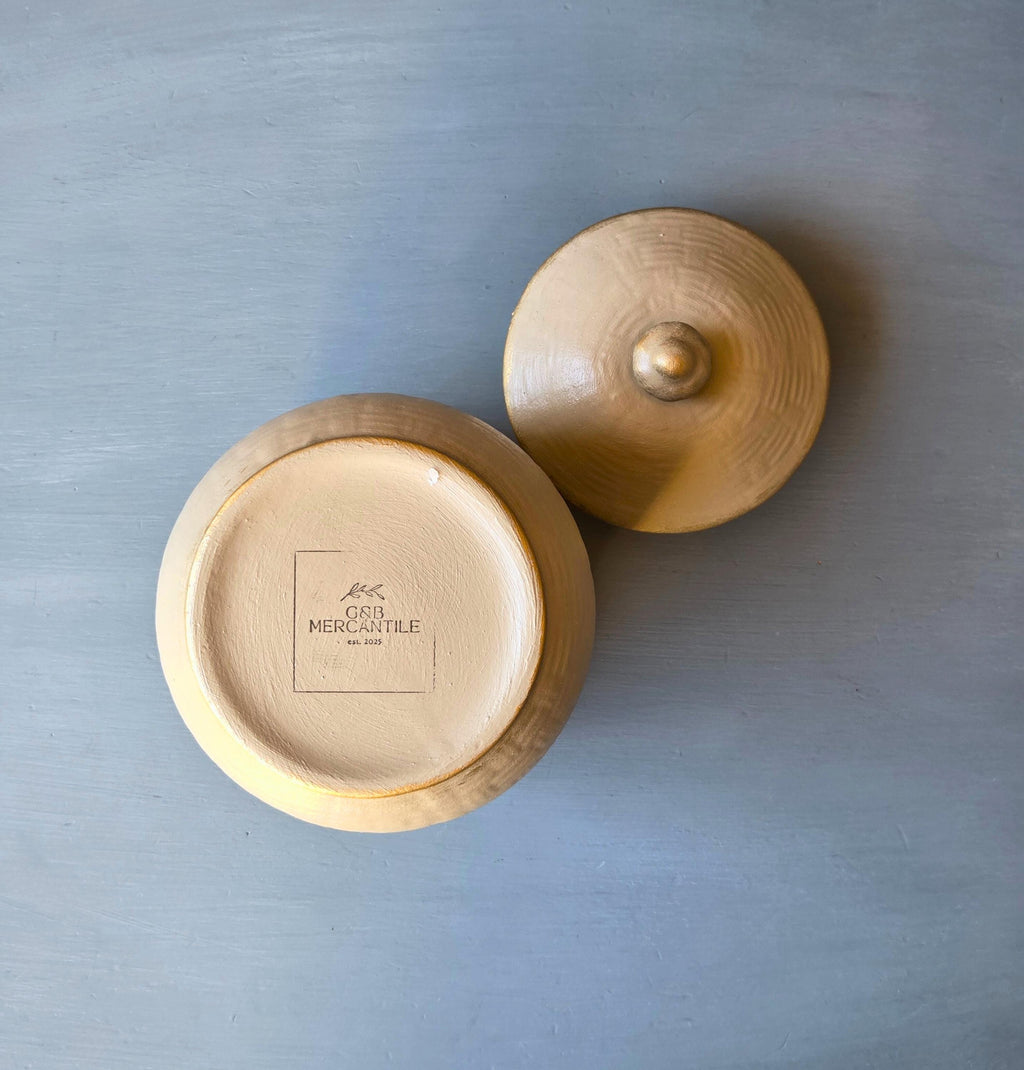 Rustic Ceramic Kitchen Canister Sage Green Textured Jar with Lid Fall Farmhouse Decor