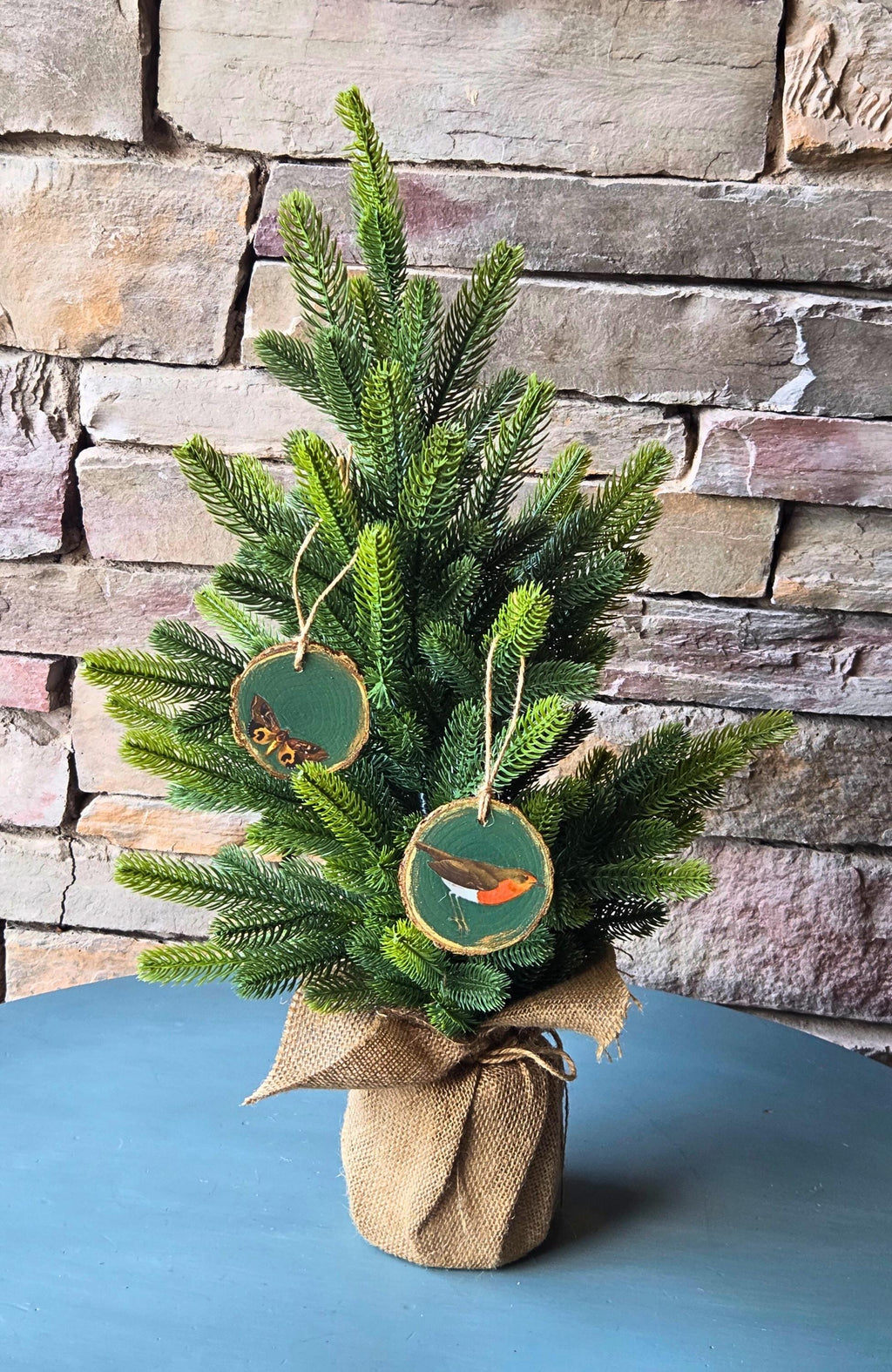 Hand-Painted Bird & Butterfly Ornament – Nature-Inspired Holiday Decor and Gift