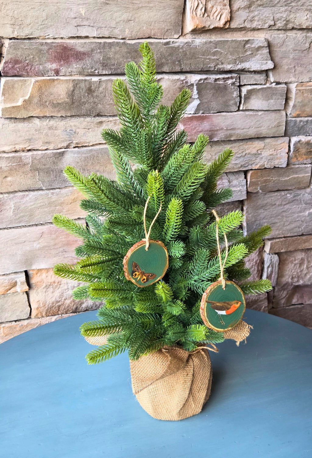 Hand-Painted Bird & Butterfly Ornament – Nature-Inspired Holiday Decor and Gift