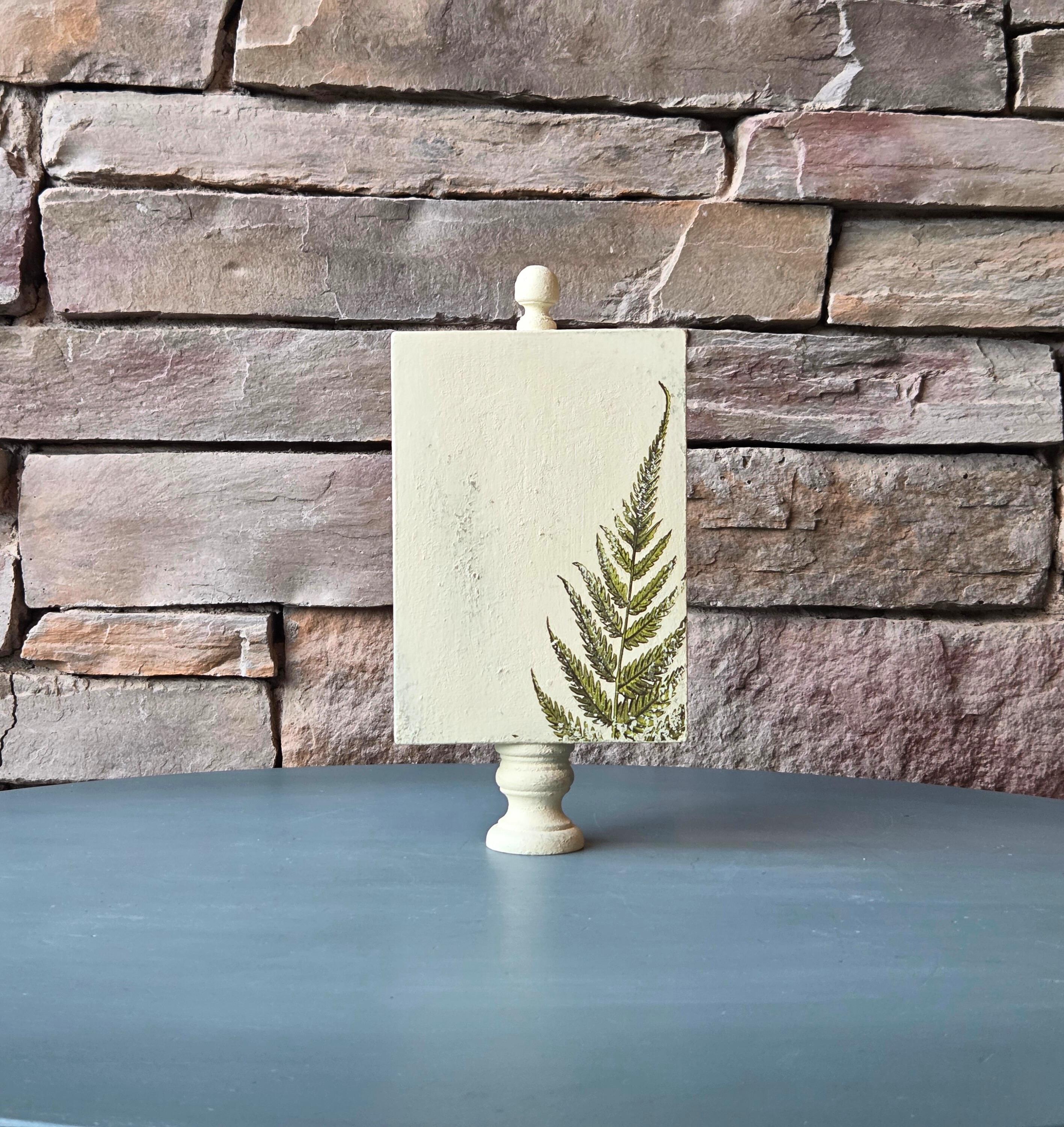 Vintage Botanical Fern Print - Nature-Inspired, Rustic Shelf Accent