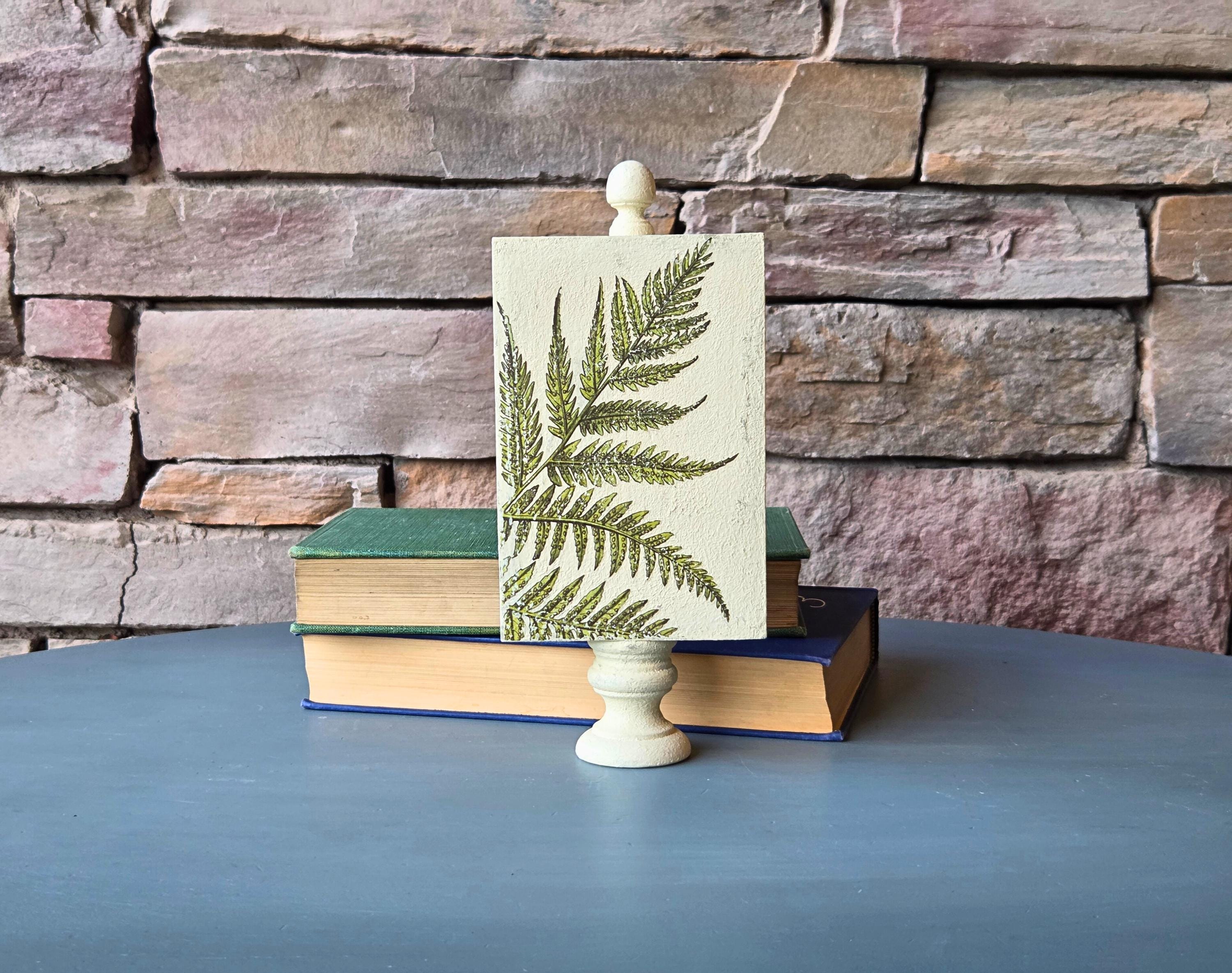 Vintage Botanical Fern Print - Small, Nature-Inspired, Rustic Shelf Accent