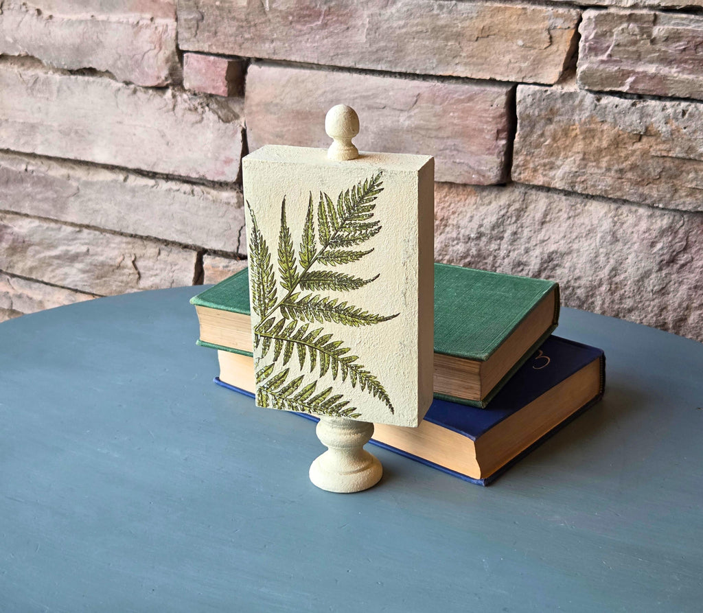 Vintage Botanical Fern Print - Small, Nature-Inspired, Rustic Shelf Accent